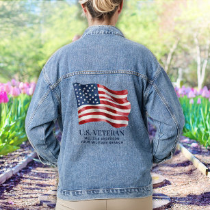 US-Kriegsveteran Personalisierte patriotische amer Jeansjacke