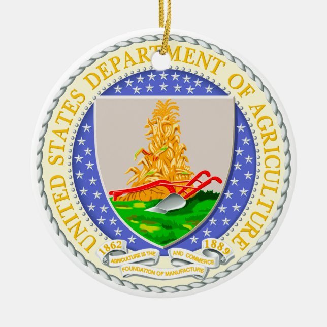 US-Landwirtschaftsgesetz Siegel Keramikornament (Vorne)