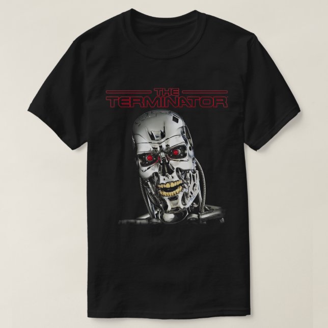 US Le Terminator T-800 Head 01 Black T-Shirt (Design devant)