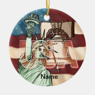 US-Liberty-Flagge Keramik Ornament