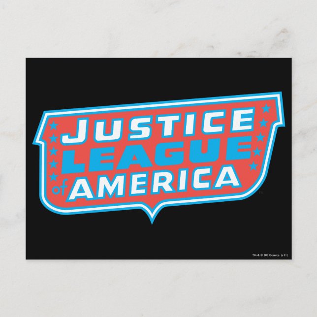 US-Logo der Gerechtigkeitsliga Postkarte (Vorderseite)