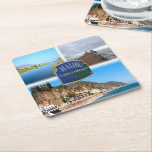 US Los Angeles - Malibu - Lagoon - Pier - Strand Rechteckiger Pappuntersetzer