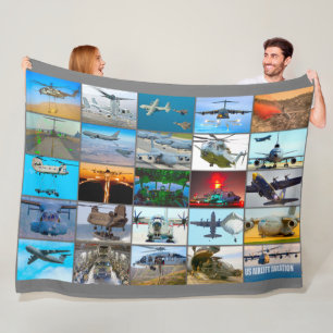 US-LUFTFAHRT "MONTAGE" FLEECEDECKE