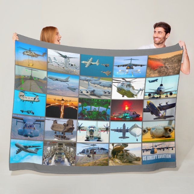 US-LUFTFAHRT "MONTAGE" FLEECEDECKE (Beispiel)