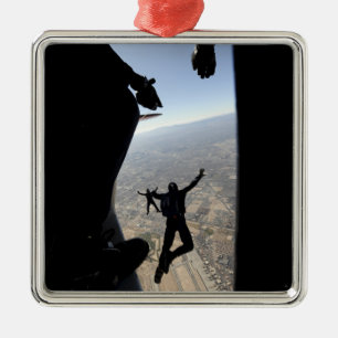US-Luftwaffe-Hochschulfallschirm-Team Silbernes Ornament