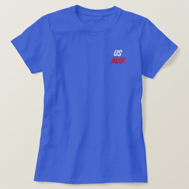 US-MAIL BESTICKTES T-Shirt (Design vorne)