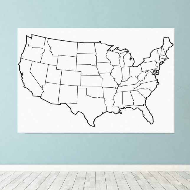 US Map Blank Kontur United Staaten 60x40 inch Fotodruck (Von Creator hochgeladen)