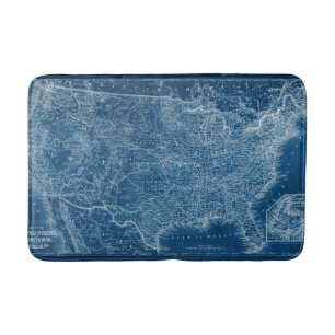 US Map Blueprint Badematte