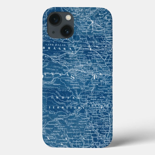 US Map Blueprint Case-Mate iPhone Hülle (Rückseite)