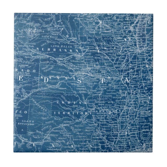 US Map Blueprint Fliese (Vorderseite)