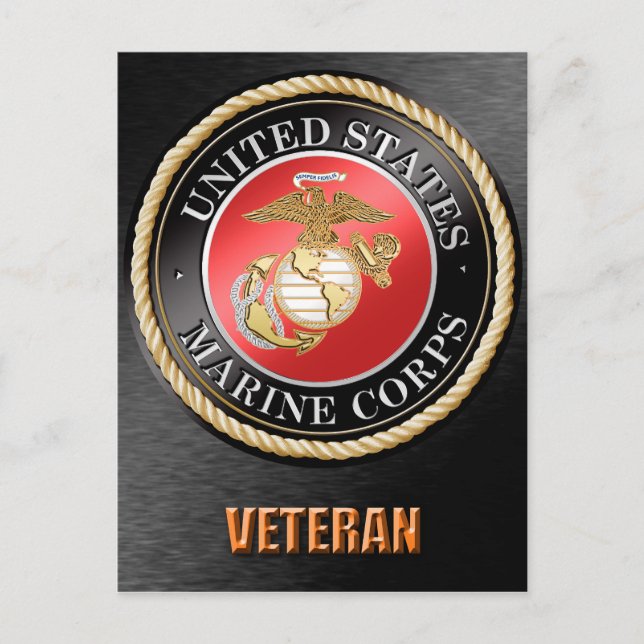 US Marine Corps Veteran Postcard Postkarte (Vorderseite)