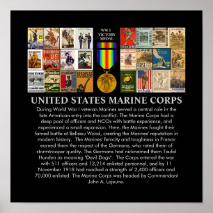 US Marine Corps Weltkrieg 1 Rekrutieren von Plakat