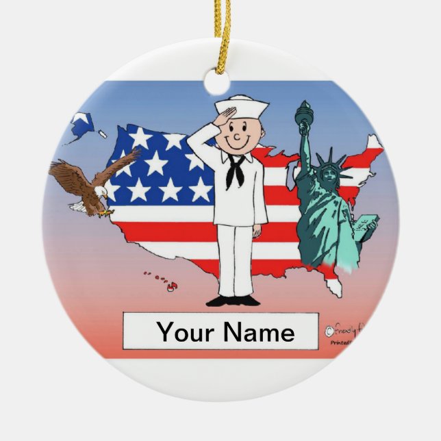 US-Marine - Mann Keramikornament (Vorne)
