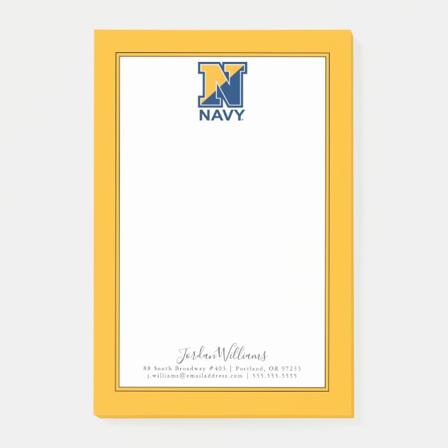 US-Marine | Marine Initial N Post-it Klebezettel (Vorderseite)
