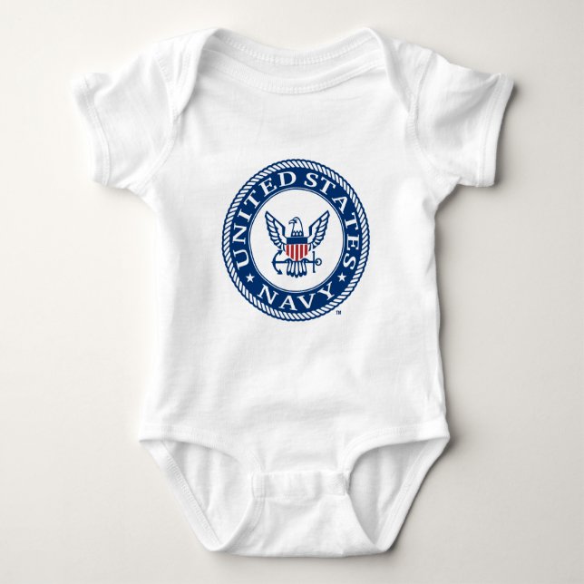 US-Marine | Navy Alt Emblem Baby Strampler (Vorderseite)