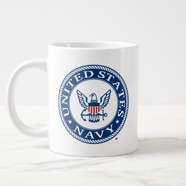 US-Marine | Navy Alt Emblem Jumbo-Tasse (Links)