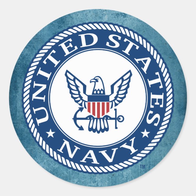 US-Marine | Navy Alt Emblem Runder Aufkleber (Vorderseite)