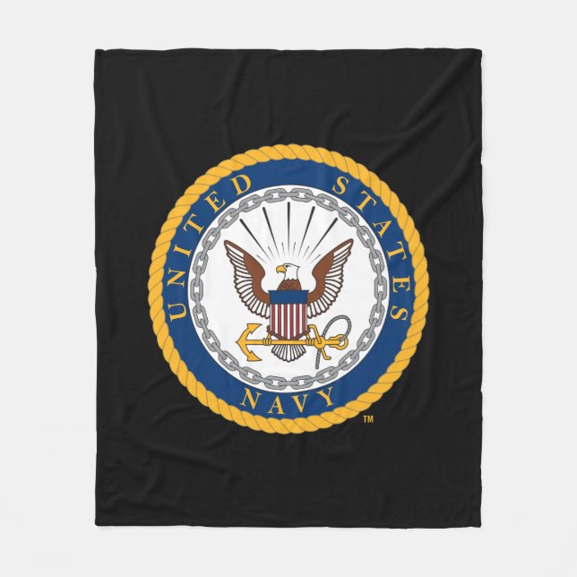 US-Marine | Navy Emblem Fleecedecke (Vorderseite)
