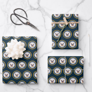 US-Marine   Navy Emblem Geschenkpapier Set