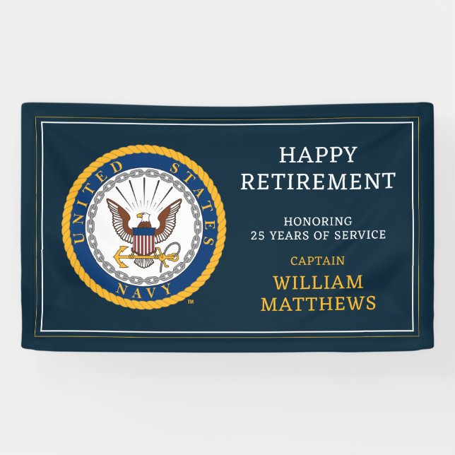 US-Marine | Navy Emblem | glückliche Pensionierung Banner (Horizontal)