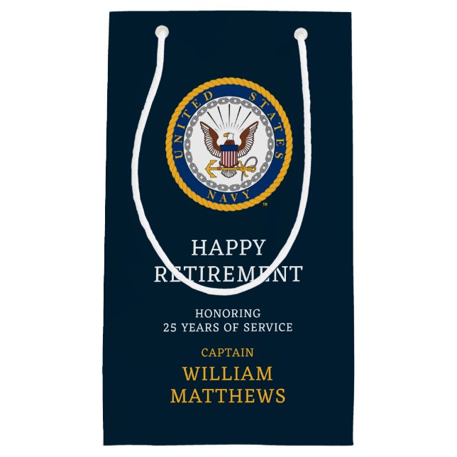 US-Marine | Navy Emblem | glückliche Pensionierung Kleine Geschenktüte (Vorderseite)