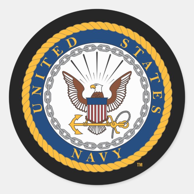 US-Marine | Navy Emblem Runder Aufkleber (Vorderseite)
