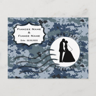 US MARINE Navy Save the Date & Braut und Bräuche Ankündigungspostkarte