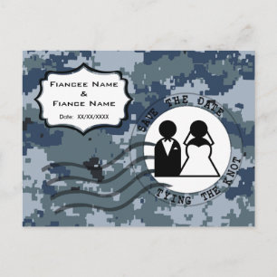 US MARINE Navy Save the Date & Braut und Bräuche Ankündigungspostkarte