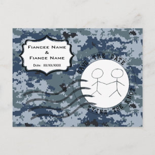US MARINE Navy Save the Date und Couple Ankündigungspostkarte