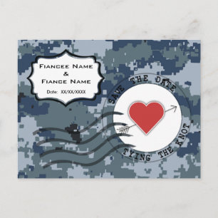 US MARINE Navy Save the Date und Herz Ankündigungspostkarte