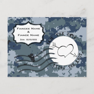 US MARINE Navy Save the Date und Herz Ankündigungspostkarte