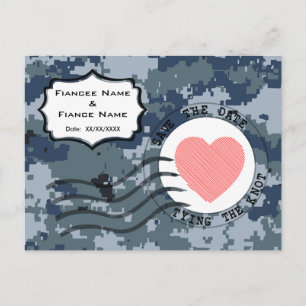 US MARINE Navy Save the Date und Herz Ankündigungspostkarte
