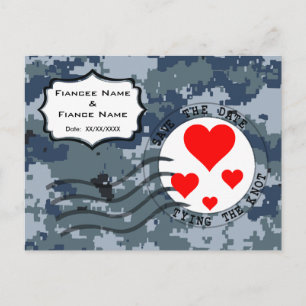 US MARINE Navy Save the Date und Herz Ankündigungspostkarte