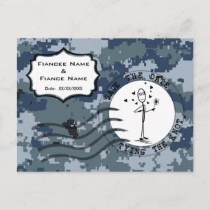 US MARINE Navy Save the Date und Herz Ankündigungspostkarte