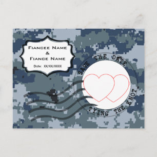 US MARINE Navy Save the Date und Herz Ankündigungspostkarte