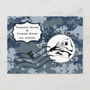 US MARINE Navy Save the Date und Ring Ankündigungspostkarte