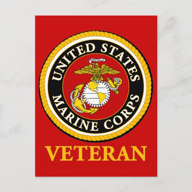 US Marine Offizielles Siegel - Veteran Postkarte (Vorderseite)