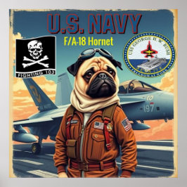US MARINE Pilot Mops Streike Kämpfer Squadron 103 Poster