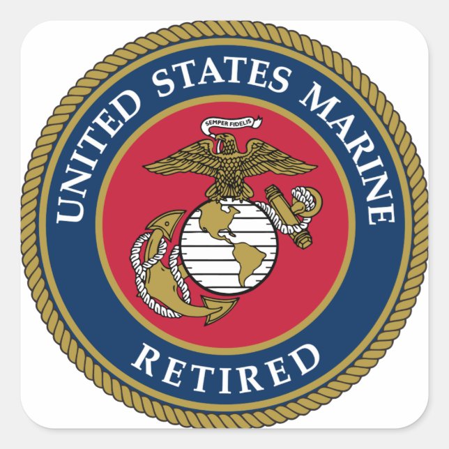 US Marine RemüBlue Quadratischer Aufkleber (Vorderseite)