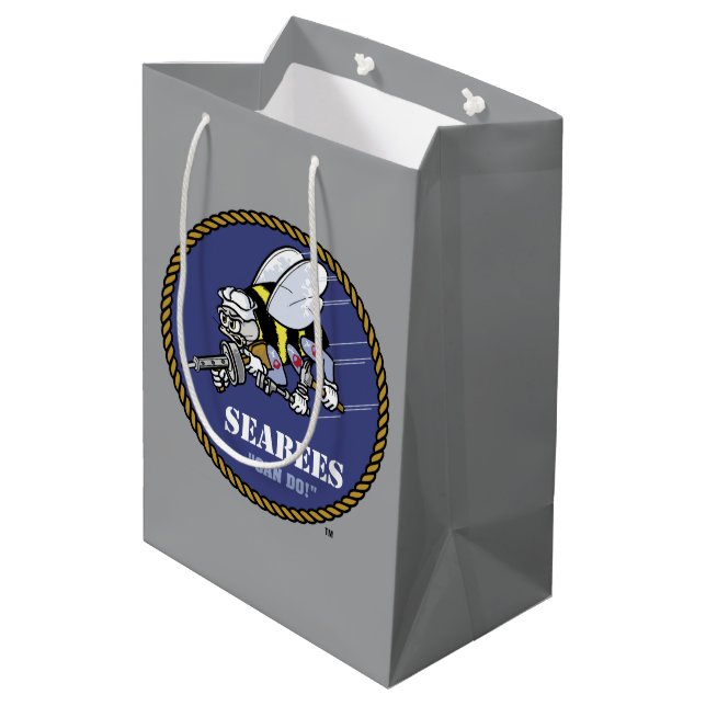 US-Marine | Seabees Mittlere Geschenktüte (Rückseite Schrägansicht)