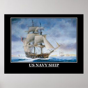 US-Marine-Segelschiff Vintage-Plakat Poster