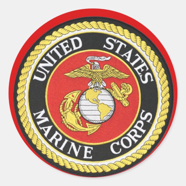 US Marine Siegel Runder Aufkleber (Vorderseite)