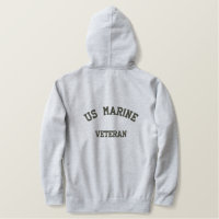 US Marine Veteran bestickt Fleece Zip Hoodie