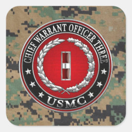 US-Marineinfanterie: Dritter Hauptbefehl (USMC CWO Quadratischer Aufkleber