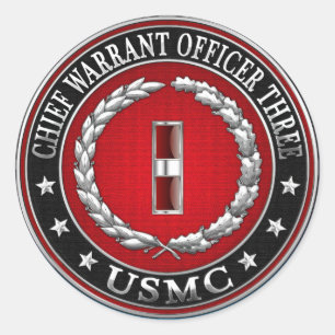 US-Marineinfanterie: Dritter Hauptbefehl (USMC CWO Runder Aufkleber