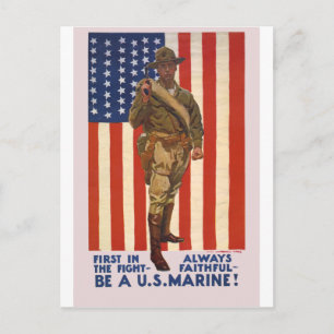 US-MARINEINFANTERIE Erster im Kampf Immer Treu Postkarte