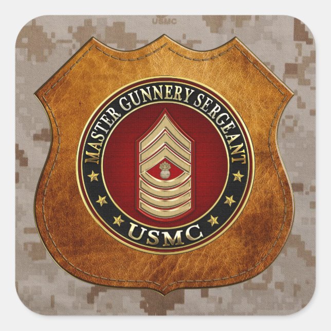 US-Marineinfanterie: Master Gunnery Sergeant (USMC Quadratischer Aufkleber (Vorderseite)