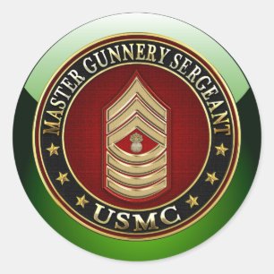US-Marineinfanterie: Master Gunnery Sergeant (USMC Runder Aufkleber