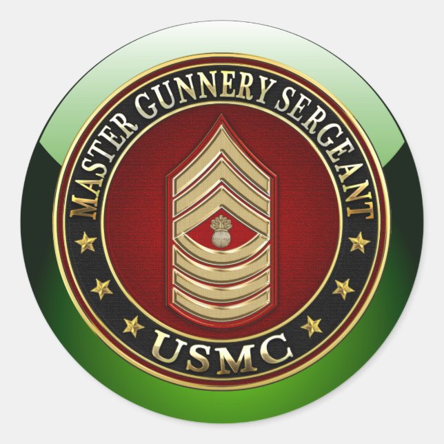 US-Marineinfanterie: Master Gunnery Sergeant (USMC Runder Aufkleber (Vorderseite)