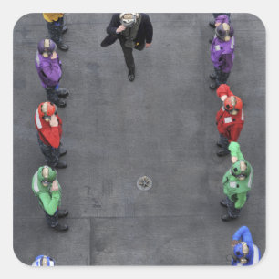 US-Marineregenbogen sideboys Quadratischer Aufkleber